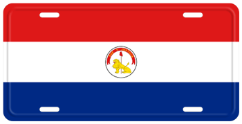 PARAGUAY (REVERSE VIEW) FLAG LICENSE PLATE