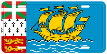 ST. PIERRE AND MIQUELON FLAG LICENSE PLATE