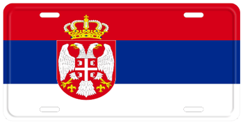 SERBIA SERBIAN FLAG COUNTRY Metal License Plate Frame Tag Holder
