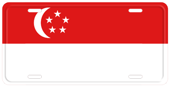 SINGAPORE FLAG LICENSE PLATE