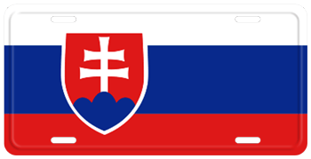 SLOVAKIA FLAG LICENSE PLATE