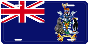 SOUTH GEORGIA AND SOUTH SANDWICH ISLANDS FLAG LICENSE PLATE