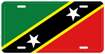 ST. KITTS FLAG LICENSE PLATE