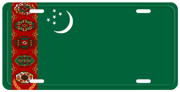 TURKMENISTAN FLAG LICENSE PLATE