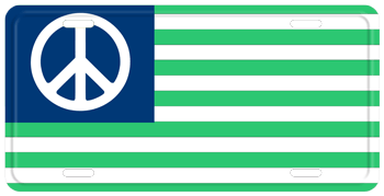 UNITED STATES ECOLOGY FLAG (WITH PEACE SIGN) LICENSE PLATE