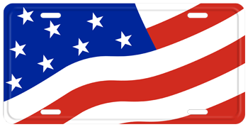 UNITED STATES WAVING FLAG LICENSE PLATE