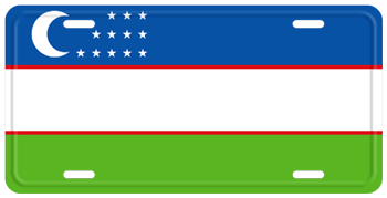 UZBEKISTAN FLAG LICENSE PLATE