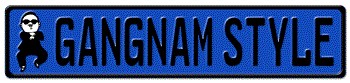 GANGNAM STYLE EUROPEAN LICENSE PLATE IN ROYAL BLUE