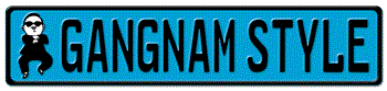 GANGNAM STYLE EUROPEAN LICENSE PLATE IN LIGHT BLUE