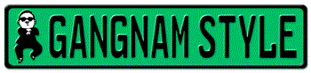 GANGNAM STYLE EUROPEAN LICENSE PLATE IN MINT GREEN