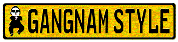 GANGNAM STYLE EUROPEAN LICENSE PLATE IN YELLOW