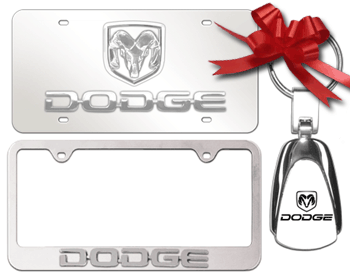 DODGE CHROME GIFT SET WITH PLATE, FRAME, AND KEY HOLDER