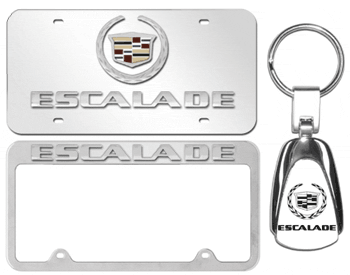 ESCALADE CHROME GIFT SET WITH PLATE, FRAME, AND KEY HOLDER