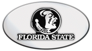 FLORIDA STATE NCAA (NATIONAL COLLEGIATE ATHLETIC ASSOCIATION) EMBLEM 3D OVAL TRAILER HITCH COVER