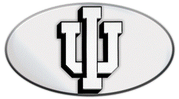 INDIANA NCAA (NATIONAL COLLEGIATE ATHLETIC ASSOCIATION) EMBLEM 3D OVAL TRAILER HITCH COVER