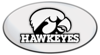 IOWA HAWKEYES NCAA (NATIONAL COLLEGIATE ATHLETIC ASSOCIATION) EMBLEM 3D OVAL TRAILER HITCH COVER