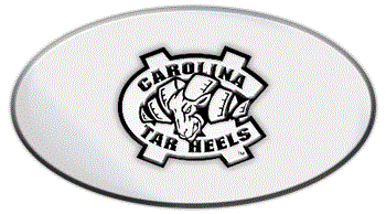 NORTH CAROLINA NCAA (NATIONAL COLLEGIATE ATHLETIC ASSOCIATION) EMBLEM 3D OVAL TRAILER HITCH COVER