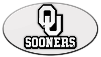 OKLAHOMA NCAA (NATIONAL COLLEGIATE ATHLETIC ASSOCIATION) EMBLEM 3D OVAL TRAILER HITCH COVER