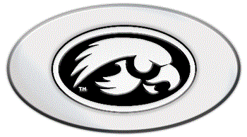 IOWA NCAA (NATIONAL COLLEGIATE ATHLETIC ASSOCIATION) EMBLEM 3D OVAL TRAILER HITCH COVER