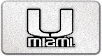 MIAMI NCAA (NATIONAL COLLEGIATE ATHLETIC ASSOCIATION) EMBLEM 3D RECTANGLE TRAILER HITCH COVER