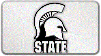 MICHIGAN STATE NCAA (NATIONAL COLLEGIATE ATHLETIC ASSOCIATION) EMBLEM 3D RECTANGLE TRAILER HITCH COVER