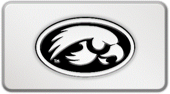 IOWA NCAA (NATIONAL COLLEGIATE ATHLETIC ASSOCIATION) EMBLEM 3D RECTANGLE TRAILER HITCH COVER