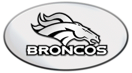 DENVER BRONCOS NFL (NATIONAL FOOTBALL LEAGUE) EMBLEM 3D OVAL TRAILER HITCH COVER