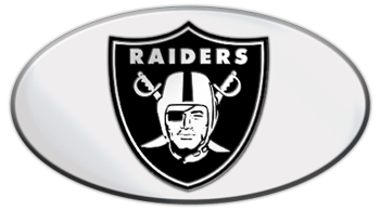 OAKLAND RAIDERS NFL (NATIONAL FOOTBALL LEAGUE) EMBLEM 3D OVAL TRAILER HITCH COVER