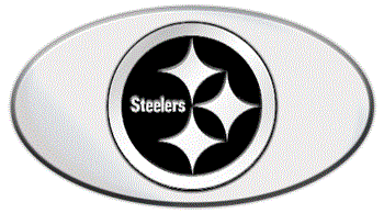 PITTSBURGH STEELERS NFL (NATIONAL FOOTBALL LEAGUE) EMBLEM 3D OVAL TRAILER HITCH COVER