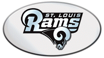 ST LOUIS RAMS NFL (NATIONAL FOOTBALL LEAGUE) EMBLEM 3D OVAL TRAILER HITCH COVER