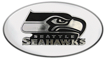 SEATTLE SEAHAWKS NFL (NATIONAL FOOTBALL LEAGUE) EMBLEM 3D OVAL TRAILER HITCH COVER
