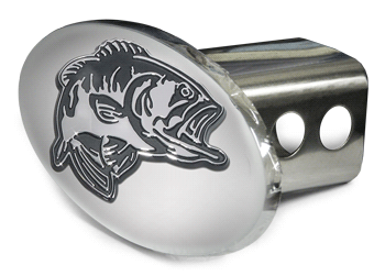 BASS FISHING EMBLEM 3D TRAILER HITCH COVER