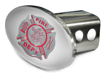 FIRE DEPT RED EMBLEM 3D TRAILER HITCH COVER