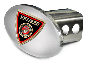 RETIRED MARINES EMBLEM 3D TRAILER HITCH COVER