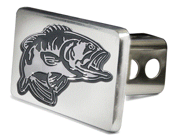 BASS FISHING EMBLEM 3D TRAILER HITCH COVER