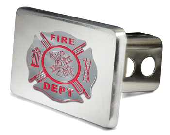 FIRE DEPT RED EMBLEM 3D TRAILER HITCH COVER