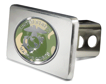 US MARINE CAMO EMBLEM 3D TRAILER HITCH COVER