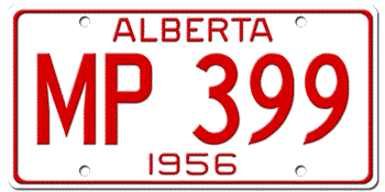 1956 ALBERTA LICENSE PLATE - EMBOSSED WITH YOUR CUSTOM NUMBER