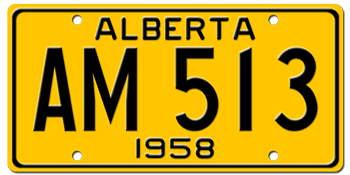 1958 ALBERTA LICENSE PLATE - 