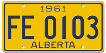 1961 ALBERTA LICENSE PLATE - EMBOSSED WITH YOUR CUSTOM NUMBER