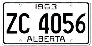 1963 ALBERTA LICENSE PLATE - EMBOSSED WITH YOUR CUSTOM NUMBER