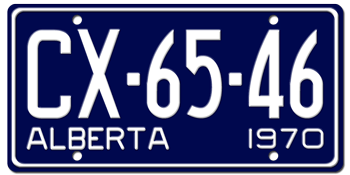 1970 ALBERTA LICENSE PLATE - 