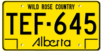 1975 ALBERTA LICENSE PLATE - EMBOSSED WITH YOUR CUSTOM NUMBER