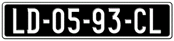 ANGOLA EURO BLACK AND WHITE LICENSE PLATE - EMBOSSED WITH YOUR CUSTOM NUMBER