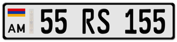 NEW ARMENIA LICENSE PLATE - 