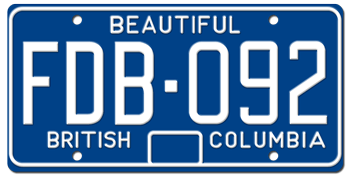1970 BRITISH COLUMBIA LICENSE PLATE - EMBOSSED WITH YOUR CUSTOM NUMBER