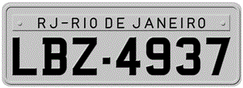 BRAZIL RIO DE JANEIRO LICENSE  PLATE  --