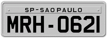 BRAZIL SAO PAULO LICENSE PLATE --