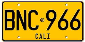 COLOMBIA (CALI) LICENSE PLATE -