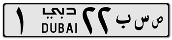 DUBAI LICENSE PLATE (UAE) -